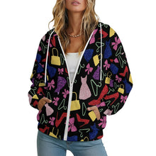 Lade das Bild in den Galerie-Viewer, Damen Kapuzenjacke mit Reißverschluss und individuellem Druck