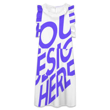 Lade das Bild in den Galerie-Viewer, Einzelbild-Design Damen / Frauen Kleid mit Volants F11Q mit Foto Design Motiv Text selbst gestalten und bedrucken (Simple Design)