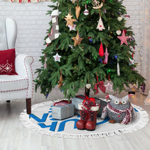 Lade das Bild in den Galerie-Viewer, Weihnachtsbaumrock Weihnachtsbaumdecke (Fransenstil) (doppelseitig gleiches Bild) mit selbst gestalten und bedrucken