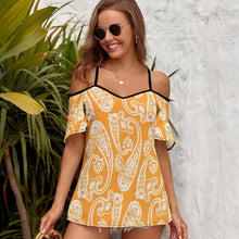 Lade das Bild in den Galerie-Viewer, Exposed Shoulder Bluse Personalisierbar | Snowflock Sommer Top
