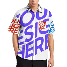Lade das Bild in den Galerie-Viewer, Herren Kurzarmhemd mit Revers und Taschen B339 mit Fotos Muster Text Logo selbst gestalten und bedrucken