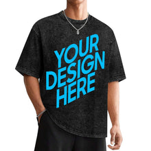 Lade das Bild in den Galerie-Viewer, Unisex Vintage T-Shirt mit kurzen Ärmeln mit Fotos Muster Text Logo selbst gestalten und bedrucken