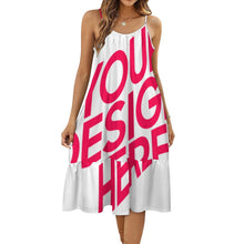 Lade das Bild in den Galerie-Viewer, Einzelbilddruck Damen / Frauen Hosenträger Kleid Großer Swingrock KQ mit Fotos Muster Text Logo selbst gestalten und bedrucken