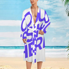 Lade das Bild in den Galerie-Viewer, Einzelbild-Design Bademantel Herren/Männer Morgenmantel Schlafmantel LM003 mit Foto Design Motiv Text selbst gestalten und bedrucken