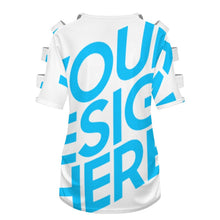 Lade das Bild in den Galerie-Viewer, Einzelbild-Design Damen / Frauen Schulterfreies Kurzarm-Kleid T-shirt LM077 mit Foto Design Motiv Text selbst gestalten und bedrucken (Simple Design)