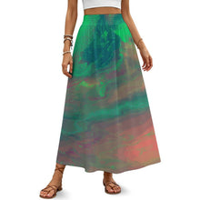 Lade das Bild in den Galerie-Viewer, Damen elastischer High-Waist Rock mit Raffung aus atmungsaktivem Milk Silk und individueller Bedruckung