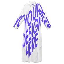 Lade das Bild in den Galerie-Viewer, Einzelbild-Design Damen / Frauen Hemd Kleid Hemdblusenkleid Midikleid Sommermode B9S mit Foto Design Motiv Text selbst gestalten und bedrucken (Simple Design)
