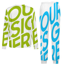 Lade das Bild in den Galerie-Viewer, Einzelbilddruck Kinder Rundhalsausschnitt Langarm Pyjama-Set LM126 mit Foto Text Personalisiertes