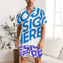 Lade das Bild in den Galerie-Viewer, Einzelbild-Design Herren / Männer Kurzarm Pyjama Set aus Eisseide LM135 mit Foto Design Motiv Text selbst gestalten und bedrucken