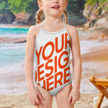 Lade das Bild in den Galerie-Viewer, Einteiliger Badeanzug mit Trägern SDS301 für Mädchen selbst gestalten und bedrucken