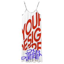 Lade das Bild in den Galerie-Viewer, Multi-Image-Design Damen / Frauen Trägerkleid Midikleid mit Spaghettiträgern D7Q mit Foto Design Motiv Text selbst gestalten und bedrucken (Simple Design)