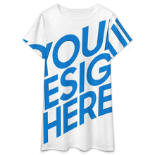 Lade das Bild in den Galerie-Viewer, Damen / Frauen Lockeres Kurzarm Pyjama Nachthemd LM413 mit Fotos Muster Text Logo selbst gestalten und bedrucken