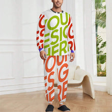 Lade das Bild in den Galerie-Viewer, Personalisierter Multi-Image-Druck Herren Rundhalsausschnitt Schlafanzug Pyjamas LM094 2-tgl. Set mit Foto selbst gestalten und bedrucken