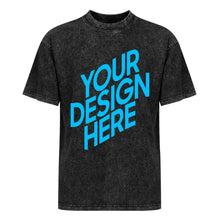 Lade das Bild in den Galerie-Viewer, Unisex Vintage T-Shirt mit Muster und überschnittenen Schultern mit Fotos Muster Text Logo selbst gestalten und bedrucken