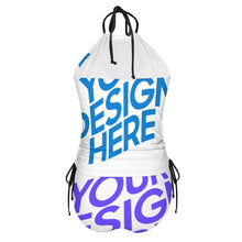 Lade das Bild in den Galerie-Viewer, Badeanzug Halfter Bustier Bikini 2-tlg. Set F145kA01 für Damen Frauen mit Foto Text selbst gestalten und bedrucken