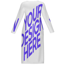 Lade das Bild in den Galerie-Viewer, Langärmeliges Kleid CRQ mit Foto Design Motiv Text selbst gestalten und bedrucken (Simple Design)