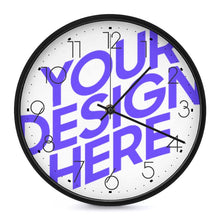 Lade das Bild in den Galerie-Viewer, Fashion Wanduhr ohne Tickgeräusche im modern Stil mit Lautlosem Uhrwerk - Große Wand Uhr 25 cm für Büro Küche Schlafzimmer Wohnzimmer Klassenzimmer mit Fotos Muster Text Logo selbst gestalten und bedrucken
