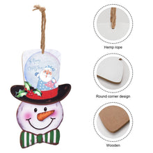 Lade das Bild in den Galerie-Viewer, Personalisiertes Türschild für Weihnachten aus Holz | Schneemann Willkommensschild