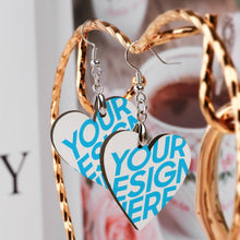 Lade das Bild in den Galerie-Viewer, Ohrhänger aus Holz / Paar Ohrringe ( 2-tlg ) mit Foto Text selbst gestalten und bedrucken