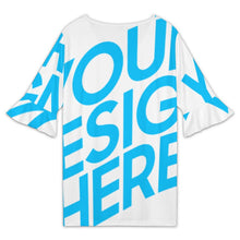 Lade das Bild in den Galerie-Viewer, Einzelbild-Design Damen / Frauen T-Shirt mit V-Ausschnitt und Lotusärmeln NT101 mit Namen Fotos Text selbst gestalten und bedrucken