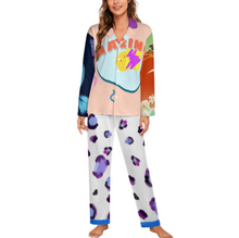Lade das Bild in den Galerie-Viewer, Multi-Image-Design Damen / Frauen Schlafanzug Pyjama Set Langarm - Kragen Classic (2 tlg.) SDS062 mit Foto Design Motiv Text selbst gestalten und bedrucken