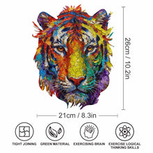 Lade das Bild in den Galerie-Viewer, Unregelmäßiges Holzpuzzles (Tigerkopfform) JJ0533028 mit Fotos Muster Text selbst gestalten und bedrucken