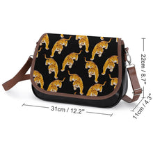 Lade das Bild in den Galerie-Viewer, PU Leder Umhängetasche bedrucken | Personalisierte Flap Bag mit Klettverschluss