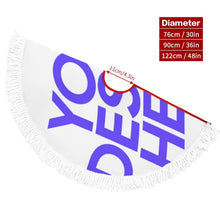 Lade das Bild in den Galerie-Viewer, Weihnachtsbaumrock Weihnachtsbaumdecke (Fransenstil) (Unterschiedliche Bilder auf beiden Seiten) mit selbst gestalten und bedrucken