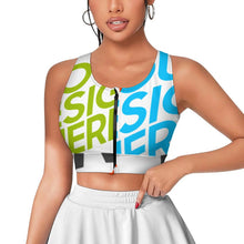 Lade das Bild in den Galerie-Viewer, Multi-Image-Druck Sport Yoga Reißverschluss Bra Top Damen / Frauen SDS2007 selbst gestalten und bedrucken