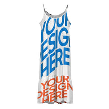 Lade das Bild in den Galerie-Viewer, Multi-Image-Design Damen / Frauen Hosenträger Kleid Großer Swingrock KQ mit Fotos Muster Text Logo selbst gestalten und bedrucken