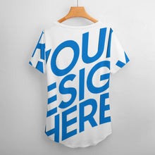 Lade das Bild in den Galerie-Viewer, Einzelbild-Design Ice Silk Short Sleeve Shirt V-Neck T-Shirt NZ109 - Damen / Frauen - selbst gestalten und bedrucken