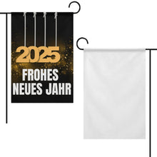 Lade das Bild in den Galerie-Viewer, Gartenflagge mit Foto Selbst Gestalten und Bedrucken 2025 Frohes Neues Jahr