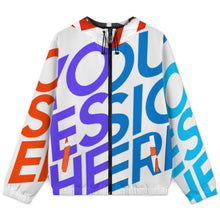 Lade das Bild in den Galerie-Viewer, Multi-Image-Design Leichte atmungsaktive Windbreaker Windjacke mit Kapuze für Herren / Männer MWL402 mit Foto Design Motiv Text selbst gestalten und bedrucken