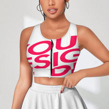 Lade das Bild in den Galerie-Viewer, Sport Yoga Reißverschluss Bra Top Damen / Frauen SDS2007 selbst gestalten und bedrucken