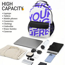 Lade das Bild in den Galerie-Viewer, Lässiger Taschen Rucksack Schultasche Schulrucksack XB0604193 mit Fotos Muster Text Logo selbst gestalten und bedrucken