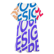 Lade das Bild in den Galerie-Viewer, Multi-Image-Design Damen / Frauen Rundhals Kurzarmkleid B16Q mit Fotos Muster Text Logo selbst gestalten und bedrucken