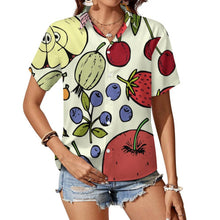 Lade das Bild in den Galerie-Viewer, Damen Bluse mit individuellem Druck – Kurzarm mit Reverskragen