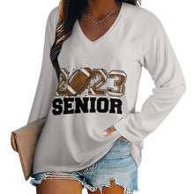 Lade das Bild in den Galerie-Viewer, Damen V-Ausschnitt Longsleeve | Formstabiler Doppelkragen & S-5XL | Loose Fit