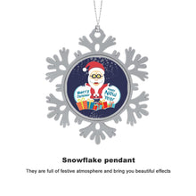 Lade das Bild in den Galerie-Viewer, Weihnachtsanhänger aus Metall | Deine Schneeflocke mit Foto-Gravur