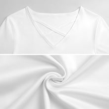 Lade das Bild in den Galerie-Viewer, Damen T-Shirt V-Ausschnitt & Wickeloptik | Personalisiert