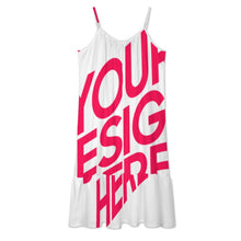 Lade das Bild in den Galerie-Viewer, Einzelbilddruck Damen / Frauen Hosenträger Kleid Großer Swingrock KQ mit Fotos Muster Text Logo selbst gestalten und bedrucken