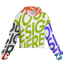 Lade das Bild in den Galerie-Viewer, Multi-Image-Design Damen / Frauen Kurzer Hoodie ohne Saum MXU022 mit Foto Design Motiv Text selbst gestalten und bedrucken (Simple Design)