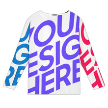 Lade das Bild in den Galerie-Viewer, Multi-Image-Druck Damen / Frauen Langärmliges T-Shirt mit schrägem Kragen und fünf Knöpfen XCK mit Foto Design Motiv Text selbst gestalten und bedrucken