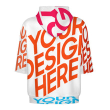 Lade das Bild in den Galerie-Viewer, Unisex Damen/Herren Multi-Image-Design Fischschuppen-Tuch Kapuzenpullover Sweatshirt Kapuzenshirt Halbarm LM033 mit Foto Design Motiv Text selbst gestalten und bedrucken