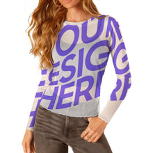 Lade das Bild in den Galerie-Viewer, Einzelbilddruck Damen / Frauen Langärmeliges Mesh T-Shirt SDS2504 mit Foto Design Motiv Text selbst gestalten und bedrucken