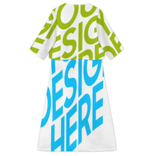 Lade das Bild in den Galerie-Viewer, Einzelbilddruck Damen / Frauen Zweiteiliger Anzug mit V-Ausschnitt und Rock A77Q mit Fotos Muster Text Logo selbst gestalten und bedrucken