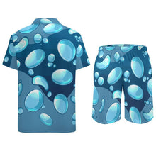 Lade das Bild in den Galerie-Viewer, Satin-Pyjama Herren mit individuellem Druck – Kurzarm-Set personalisierbar