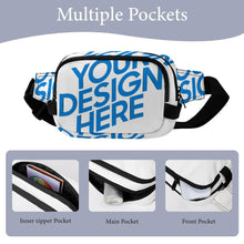 Lade das Bild in den Galerie-Viewer, Quadratische doppellagige Bauchtasche Waistbag Hüfttasche Waist Bag XB0610007 für Herren Damen mit Foto Design Motiv Text selbst gestalten und bedrucken