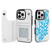Lade das Bild in den Galerie-Viewer, TPU Leder Apple iPhone 16 Handyhülle Serie Business Handytasche Kartenfach Schutzhülle mit Standfunktion zum Aufklappen aufstellbar Etui mit Foto Design Motiv Text selbst gestalten und bedrucken