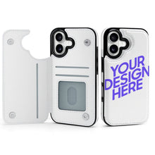 Lade das Bild in den Galerie-Viewer, TPU Leder Apple iPhone 17/iPhone 17 Air/iPhone 17 Pro/iPhone 17 Pro Max Handyhülle Business Handytasche Kartenfach Schutzhülle mit Standfunktion zum Aufklappen aufstellbar Etui mit Foto Design Motiv Text selbst gestalten und bedrucken